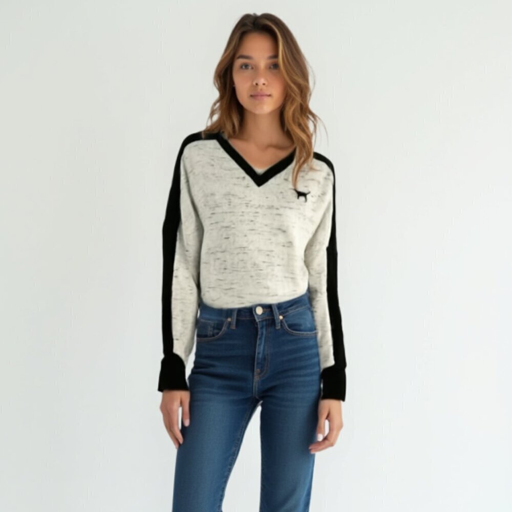 Y2K Aesthetic PINK Victoria’s Secret Colorblock Sweatshirt❤️